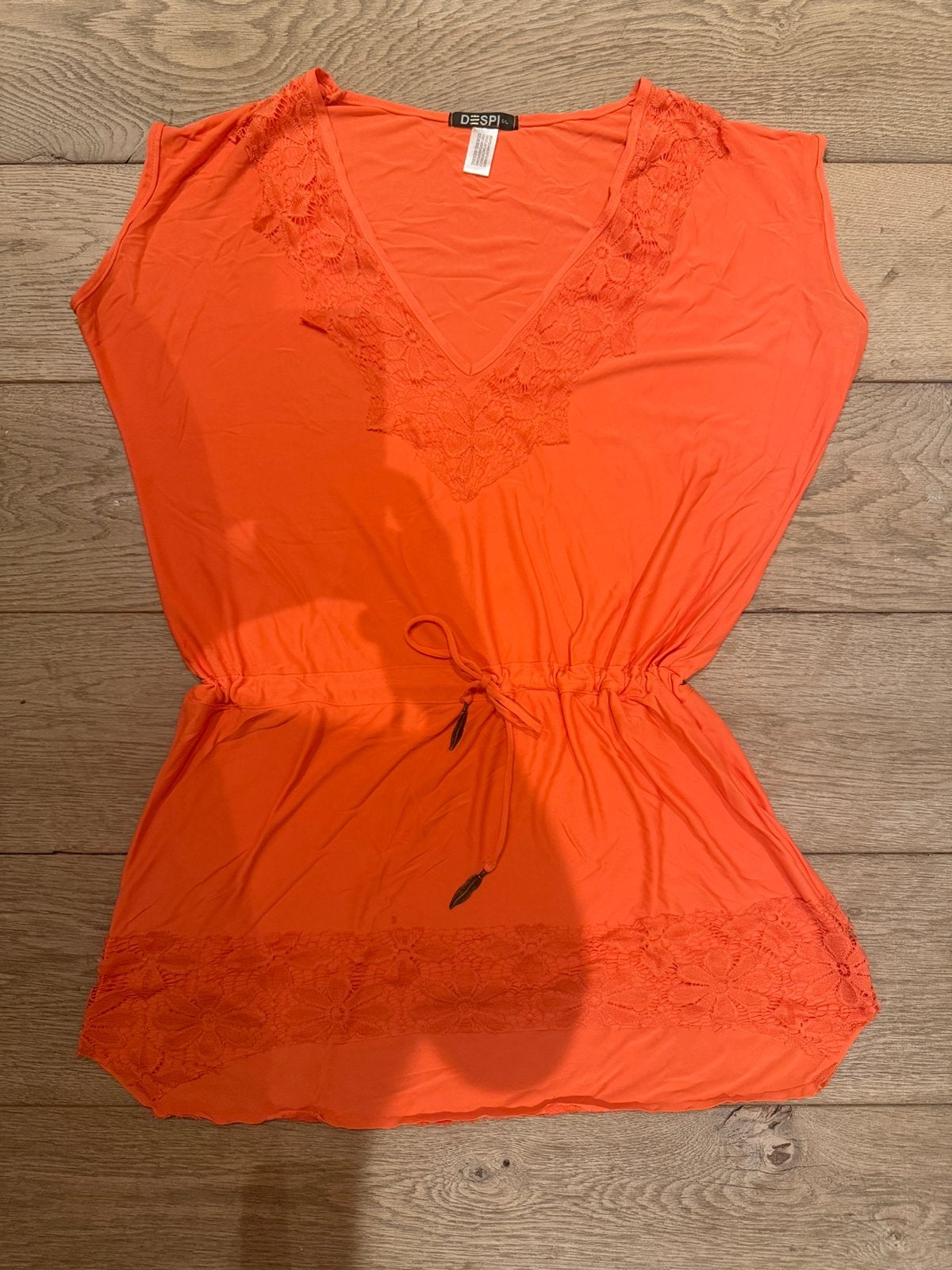 Despi strand tuniek koraal rood / oranje maat L, Ophalen of Verzenden, Zo goed als nieuw, Maat 38/40 (M), Rood