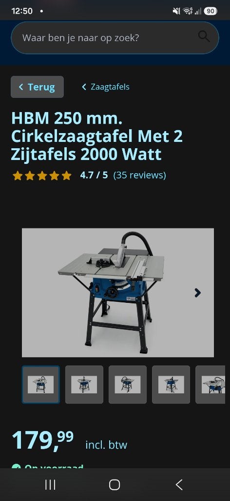 Zaagtafel hbm 250mm, Ophalen, Gebruikt, Cirkelzaag, HBM