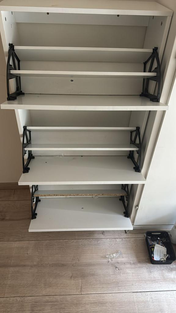 Witte schoenenkast met 3 vakken, Huis en Inrichting, Kasten | Schoenenkasten, Ophalen, Gebruikt