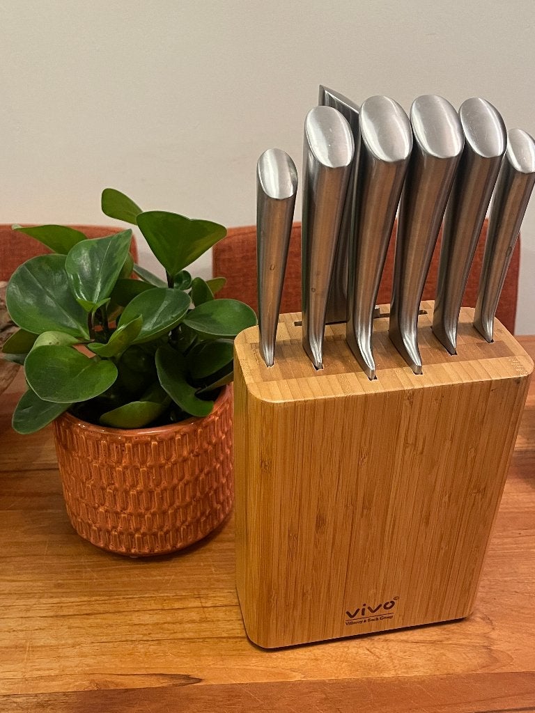 Vivo messen set, Huis en Inrichting, Ophalen of Verzenden, Zo goed als nieuw, Rvs of Chroom, Keukenmes