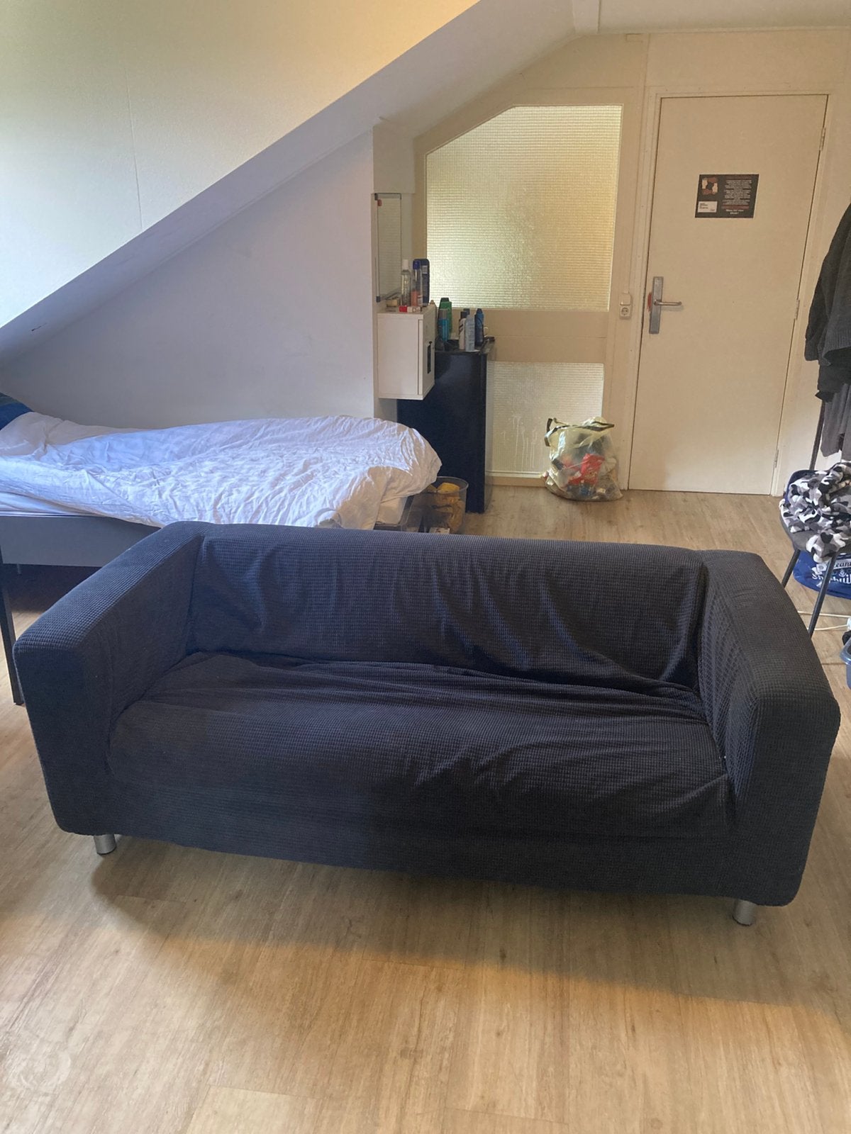 zwarte bank 2e hands, Ophalen, Zo goed als nieuw, 75 tot 100 cm