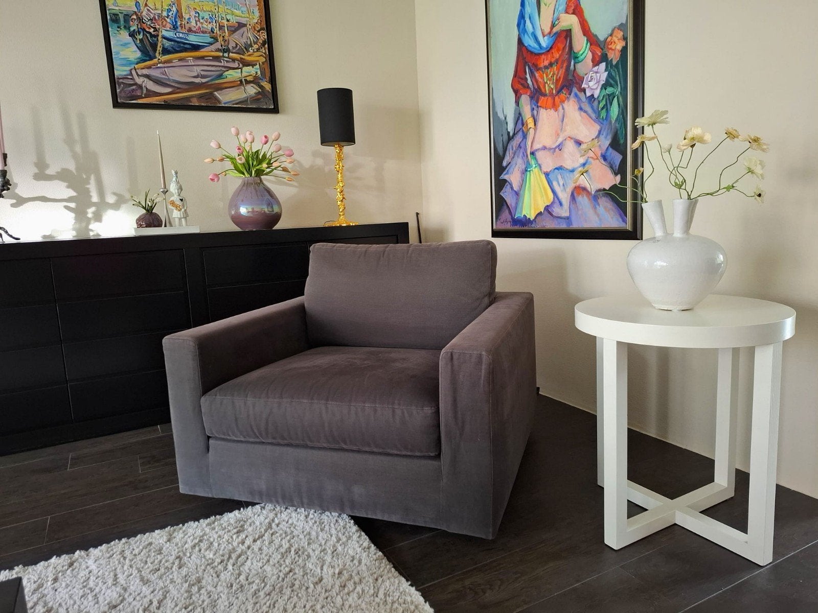 LINTELOO Fauteuil - Comfortabele en Stijlvolle Stoel, Huis en Inrichting, Ophalen, Gebruikt, 75 tot 100 cm, Stof