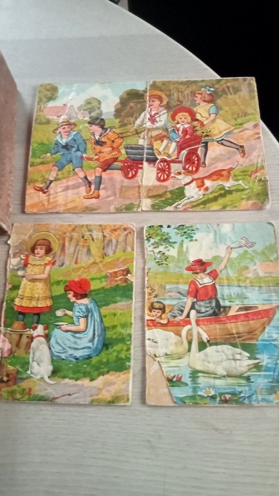houten blokkendoos, Ophalen, Gebruikt