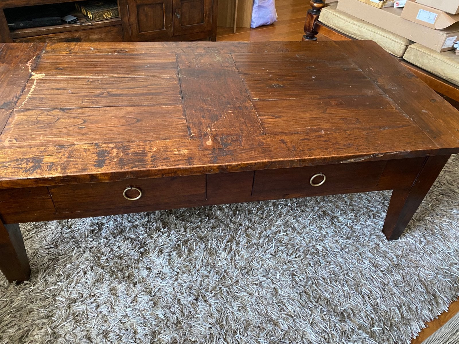 Teak houten  salontafel ophalen voor 20 juli, Ophalen, 50 – 75, Gebruikt, Koloniaal