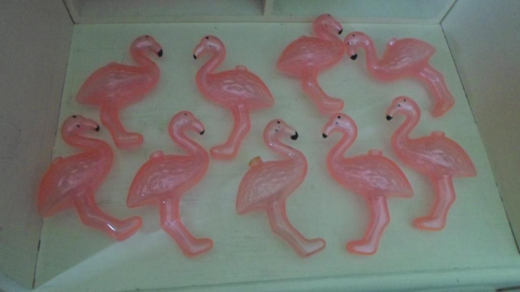 9  x flamingo s, Roze, Gebruikt, Overige typen, Ophalen of Verzenden