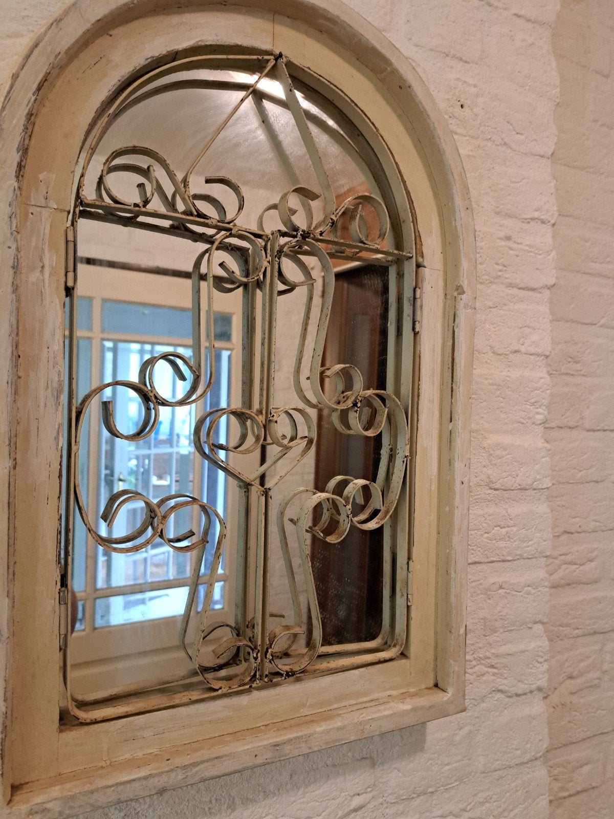Spaanse spiegel met metalen raamwerk - 40x56 cm, Ophalen