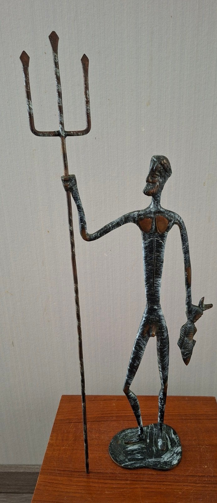 Jaren 60 70 bronzen beeld Griekse God Poseidon, Ophalen of Verzenden