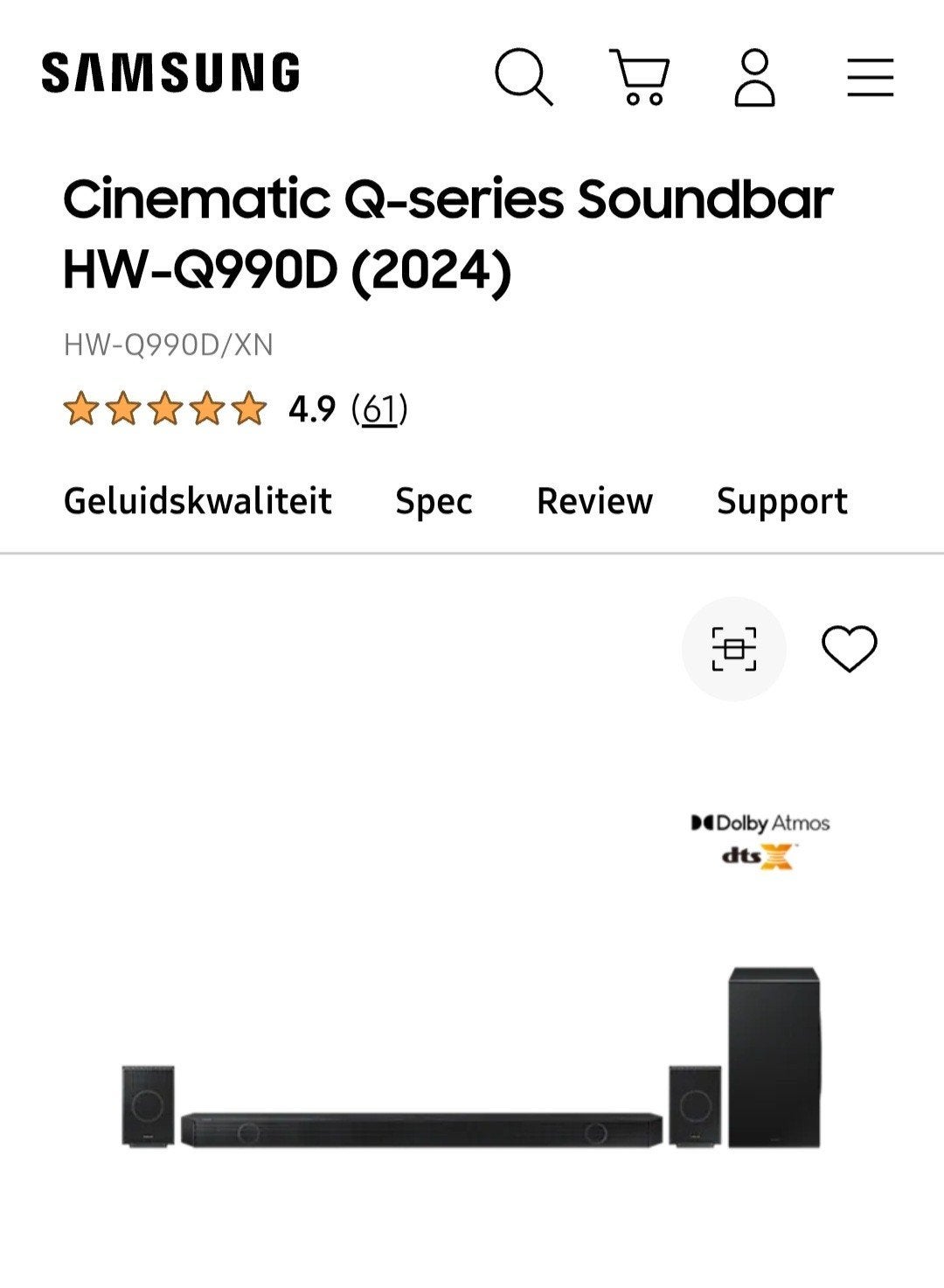 Foto 3 van Samsung HW-Q990D complete set – nieuwstaat / nooit gebruikt