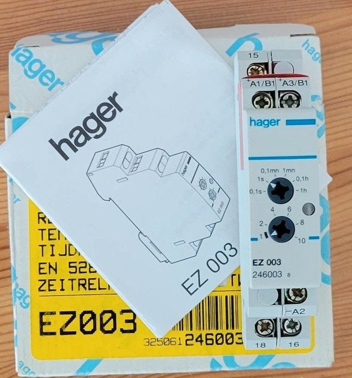 Hager EZ003 tijdrelais inschakelwissend – nieuw in doos, Ophalen of Verzenden, Nieuw, Overige typen