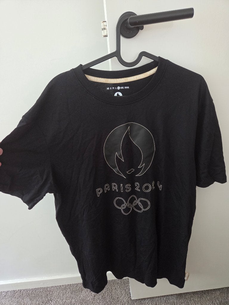 Paris 2024 Olympische Spelen T-shirt - Zwart XL, Ophalen, Zwart, Paris 2024, Maat 56/58 (XL)