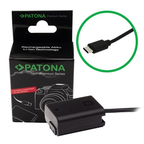 Premium USB-C Input battery adapter Sony NEX-3 NEX.3C NEX-5, Verzenden, Nieuw
