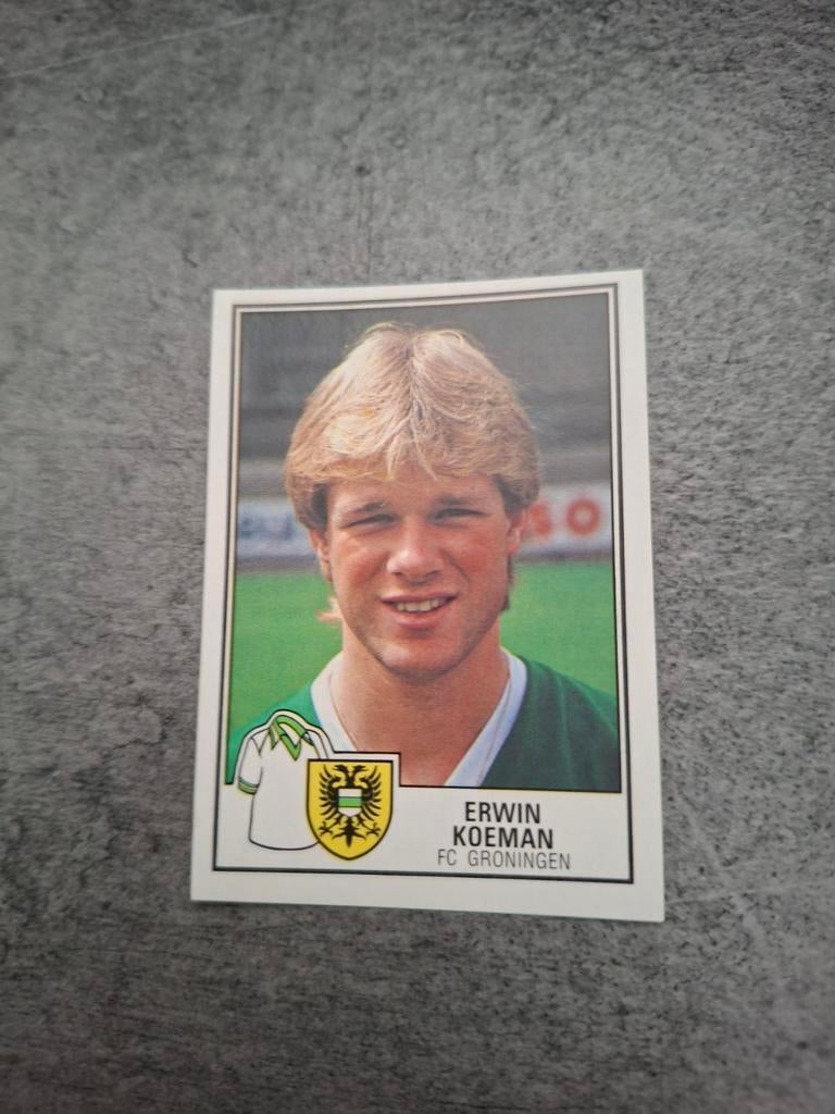 Panini sticker Voetbal 85. Speler Erwin Koeman FC Groningen., Verzenden, Zo goed als nieuw, Sticker
