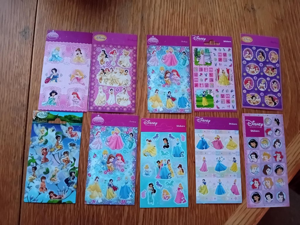Disney Princess en Fairies 10 stickervelletjes  14x7,5cm, Ophalen of Verzenden, Nieuw, Bedrijf of Vereniging
