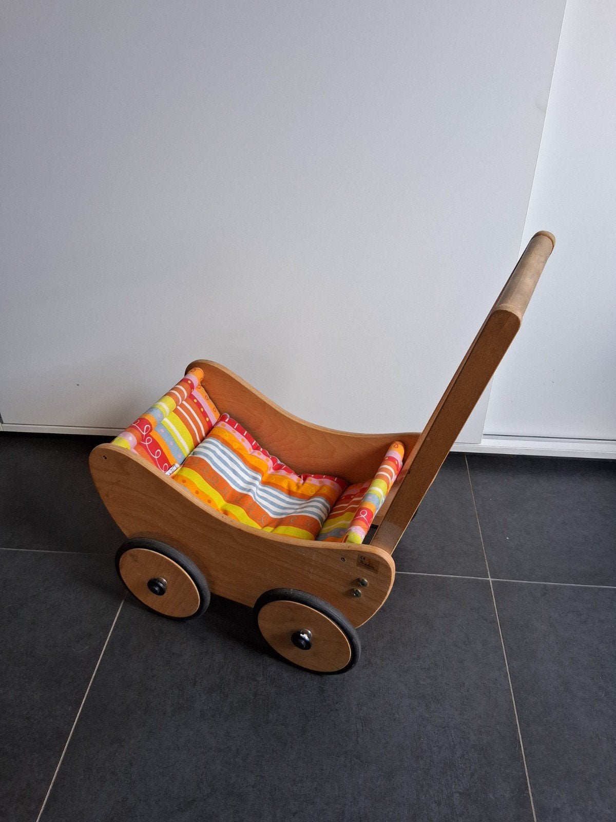 Houten poppenwagen Pinolino met kussens, Ophalen, Gebruikt, Overige typen