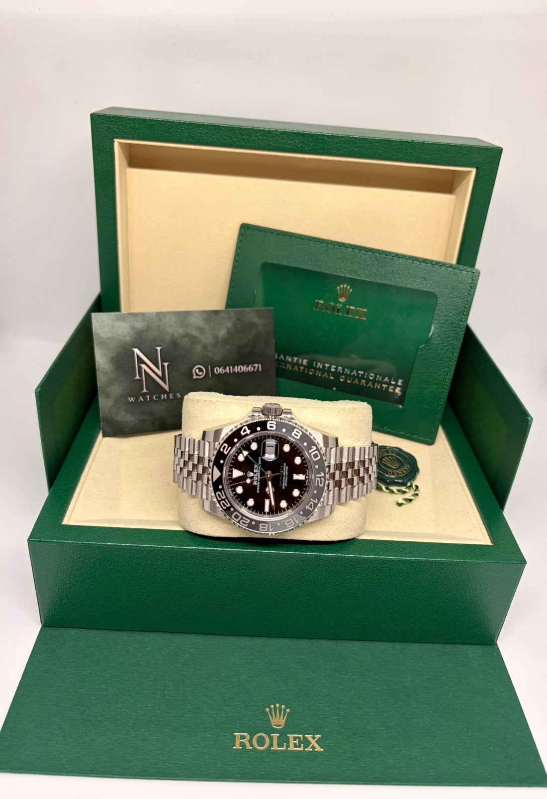 Rolex 126710GRNR (Bruce Wayne) Full set 2025, Ophalen, Zo goed als nieuw, Staal, Rolex