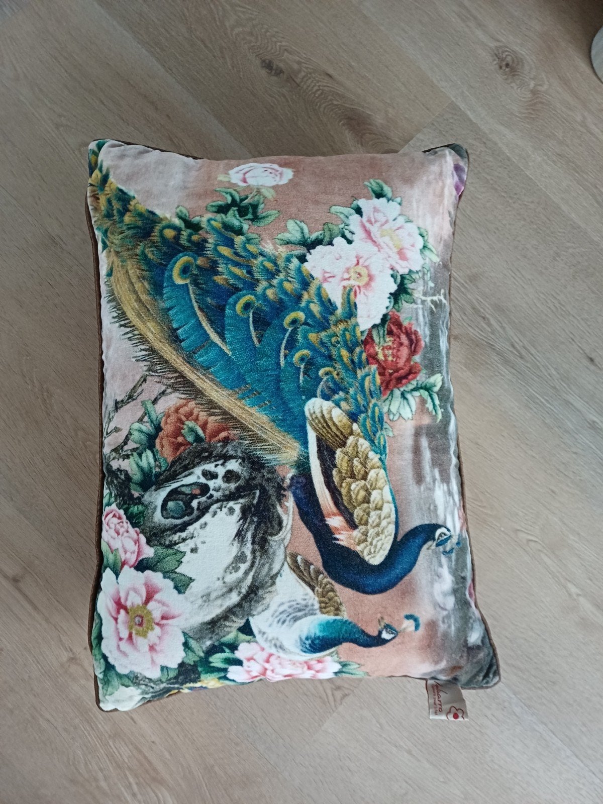 Imbarro Sierkussen met Mooi Pauwen Design - Fluweel, Meerkleurig, Met print, Nieuw, Ophalen of Verzenden