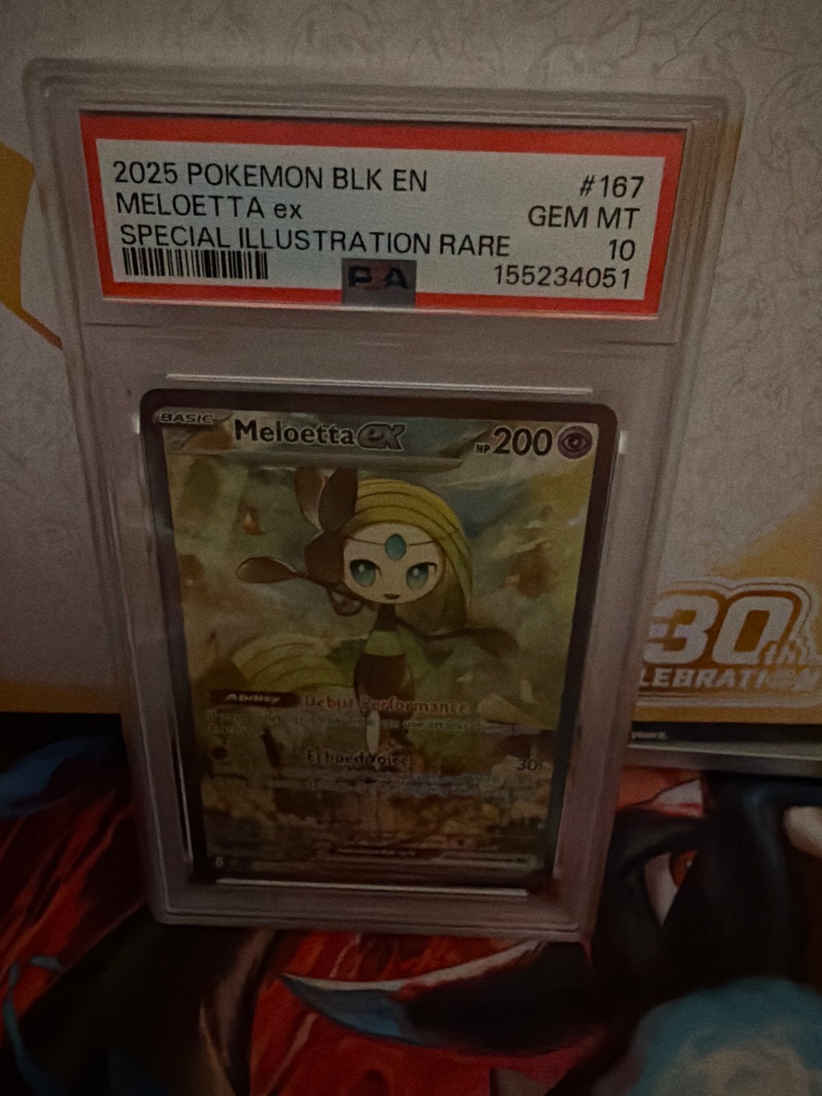 Meloetta ex Special Illustration Rare PSA 10 Pokemon Kaart, Ophalen, Zo goed als nieuw, Losse kaart