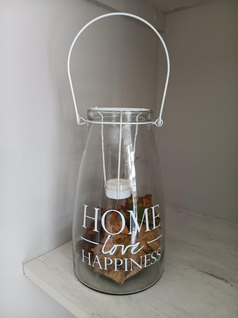 Ibiza stijl...Home Love Happiness windlicht., Ophalen, Nieuw