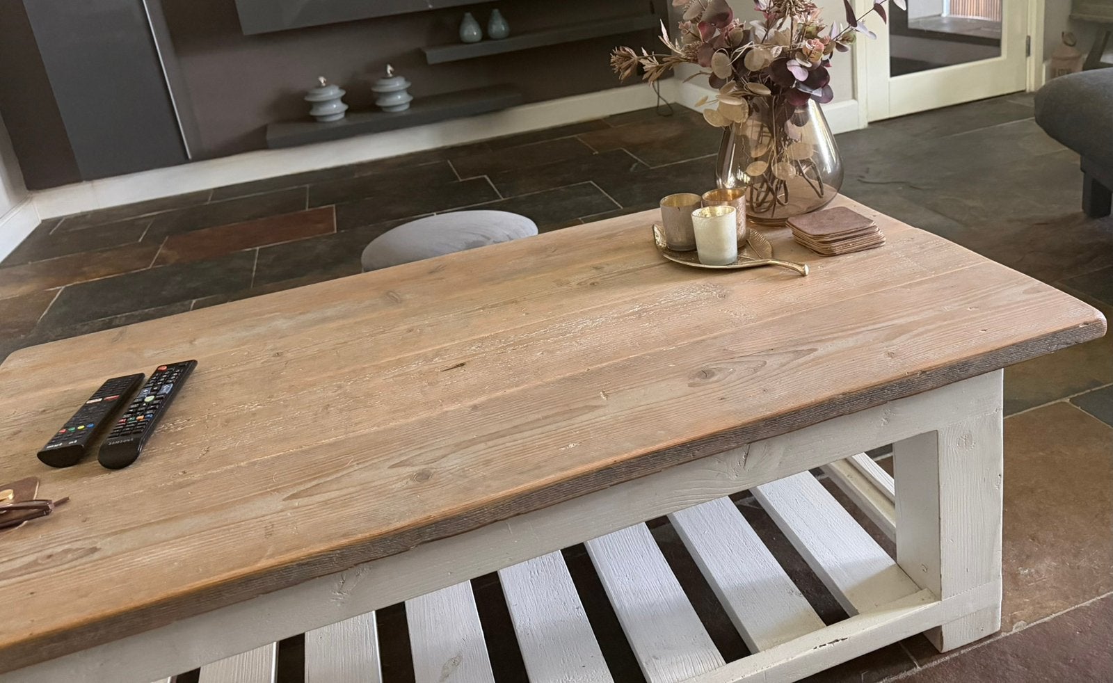 Salontafel steigerhout, Ophalen, 100 tot 150 cm, 50 tot 100 cm, Zo goed als nieuw