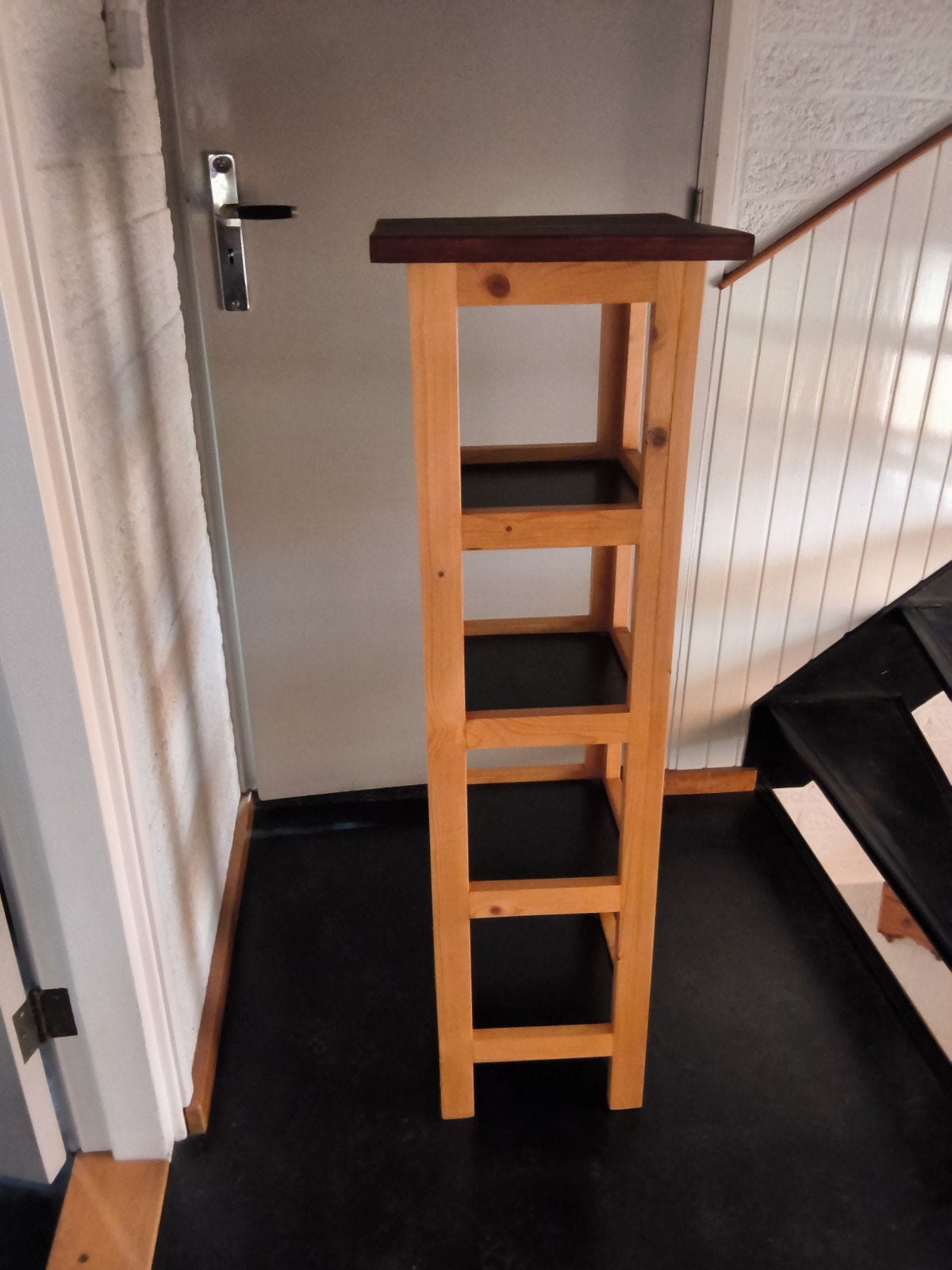 Houten plantenstandaard handgemaat / bijzettafel met 4 etage, Ophalen, Nieuw