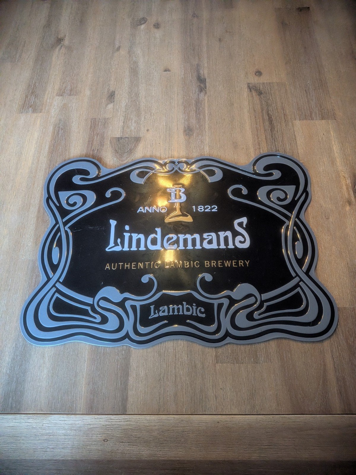 Lindemans Lambic Brouwerij Reclamebord - Vintage Stijl, Ophalen of Verzenden, Zo goed als nieuw, Reclamebord