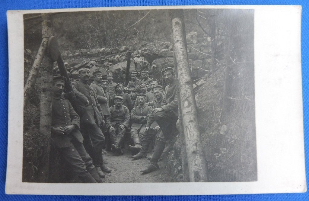 Originele Duitse WO1 Foto Soldaten in Loopgraaf (S), Verzenden, Landmacht, Duitsland, Foto of Poster