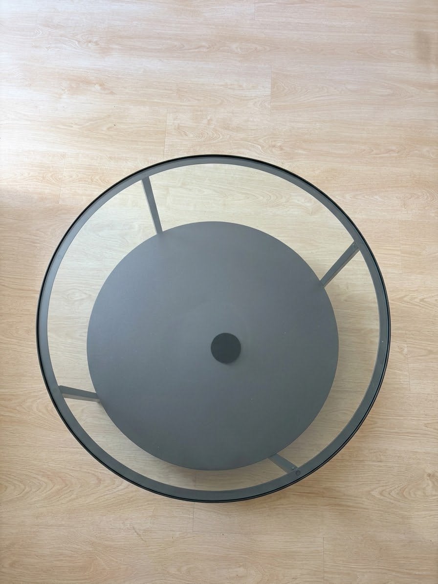 salontafel rond – Zwart / Glas (Ø 75 cm), Ophalen, Zo goed als nieuw, Overige typen