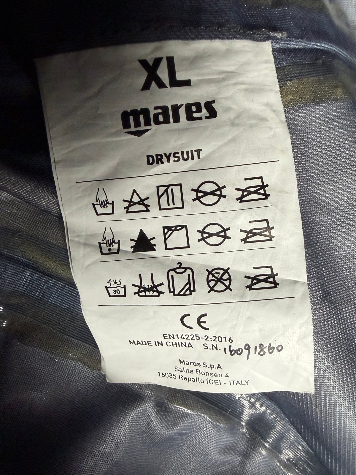 Mares XR Drysuit XL - Droogpak Duiken, Ophalen, Gebruikt, Duikpak