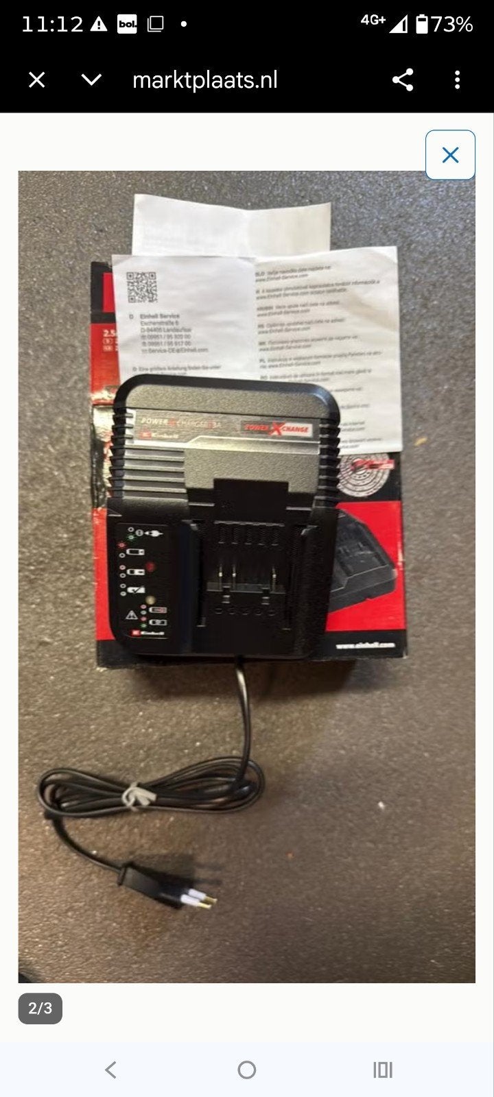 Einhell Power X-Change Oplader 3A, Ophalen of Verzenden, Nieuw