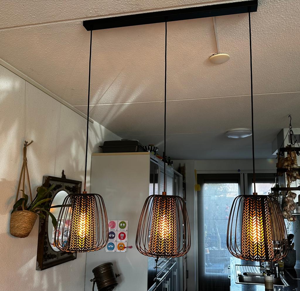 Eglo eettafel hanglampen model Curaçao, Huis en Inrichting, Ophalen, Gebruikt, Metaal, 75 cm of meer