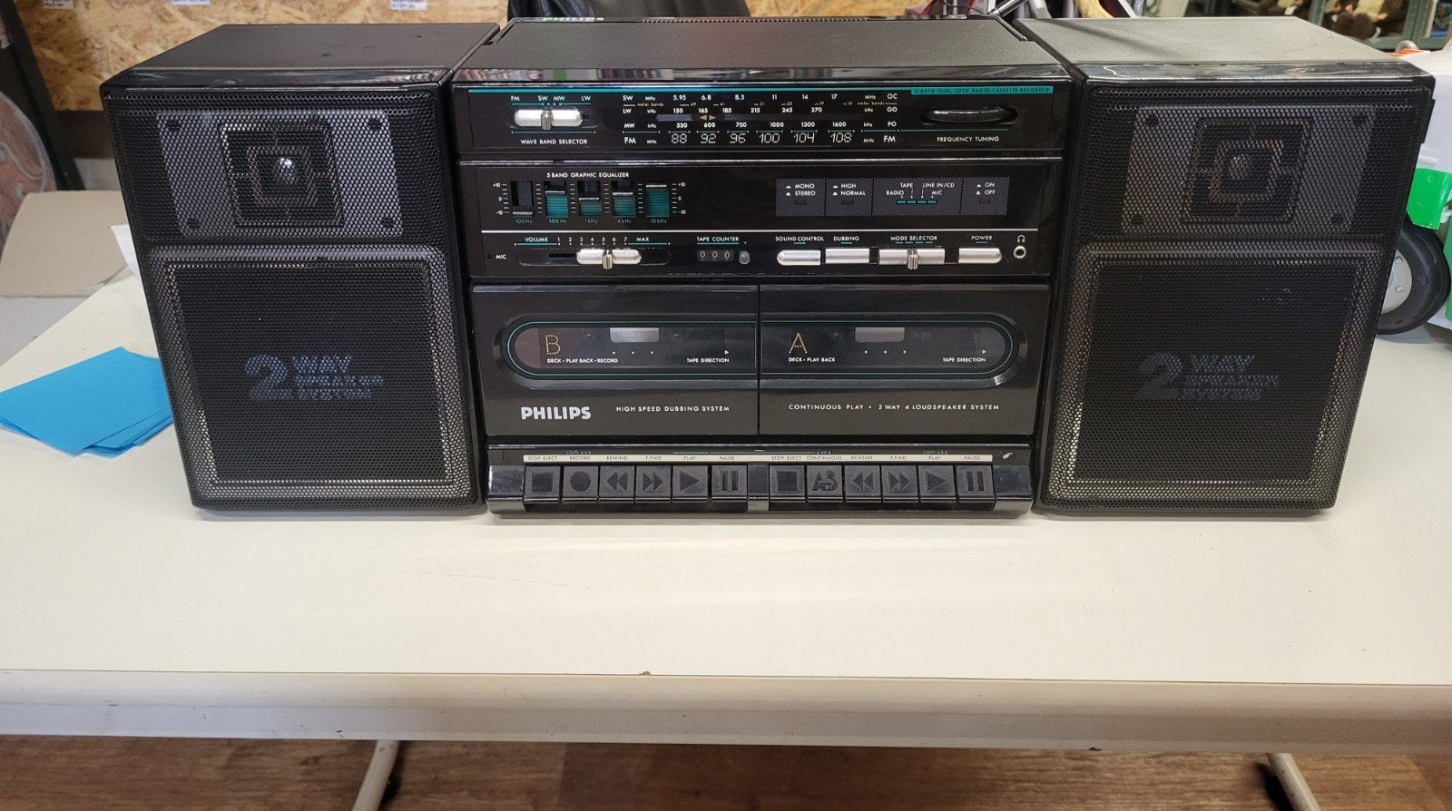 Phillips Radio + Cassete Speaker system, Ophalen of Verzenden, Kringloop Laares, Kringlooplaares128@hotmail.com, Minkmaatstraat 126