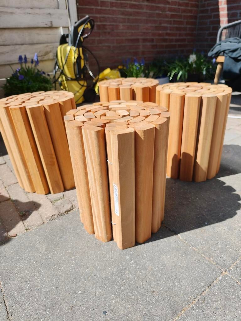 Houten tuinranden/borderranden, 4 stuks, Ophalen, Nieuw, Minder dan 25 cm, Border
