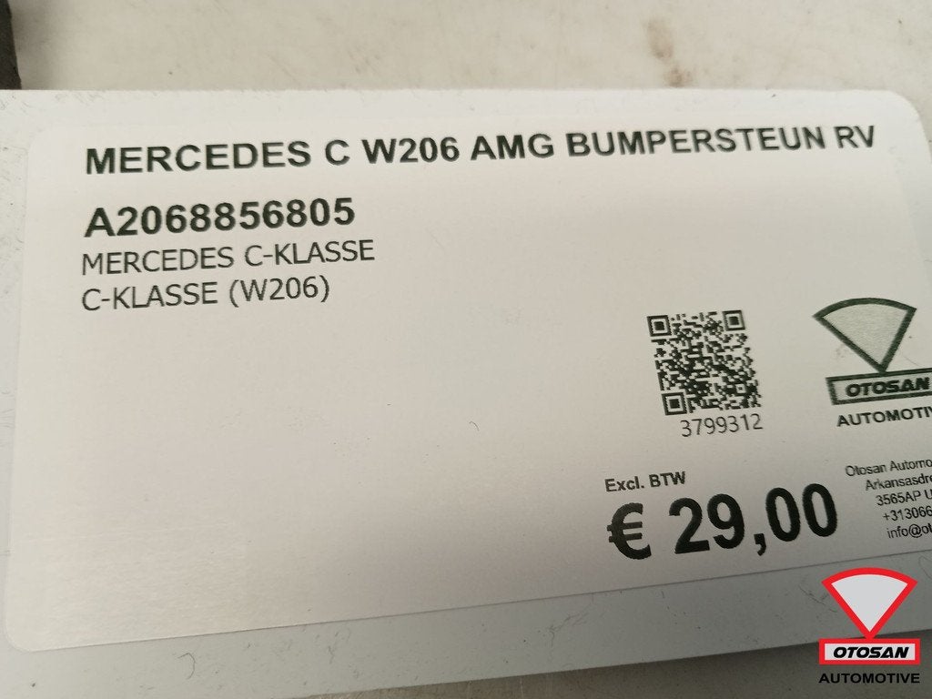 Mercedes C Klasse W206 AMG Bumpersteun Rechts Voor A20688568, Gebruikt, Mercedes-Benz AG, Mercedes-Benz, Rechts