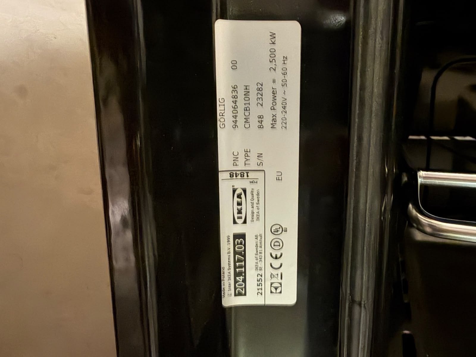 IKEA GÖRLIG 204.117.03 Inbouwoven - 60cm standaard, Ophalen, Gebruikt, Oven, IKEA