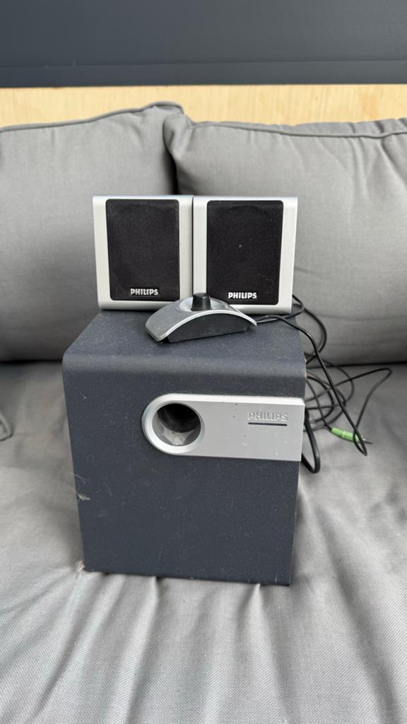 Philips SPA2310/00 2.1 Luidsprekerset met Subwoofer, Computers en Software, Pc speakers, Gebruikt, Audiokanaal 2.1, Ophalen