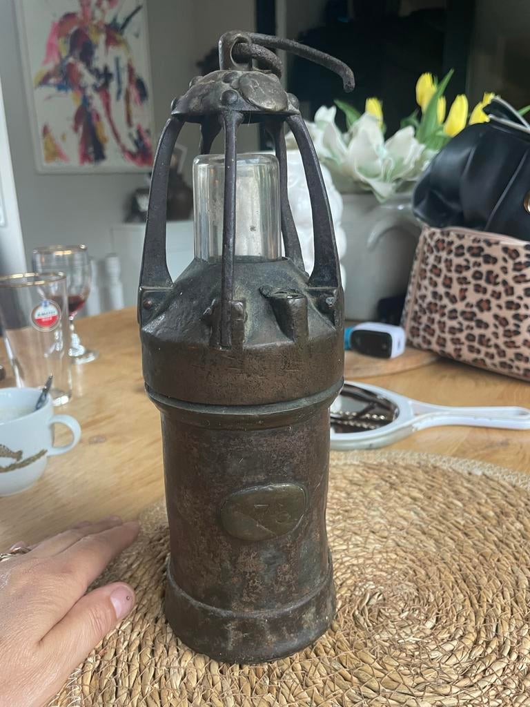 Originele Antieke Carbidlamp (ca. 1910-1940), Antiek en Kunst, Ophalen of Verzenden
