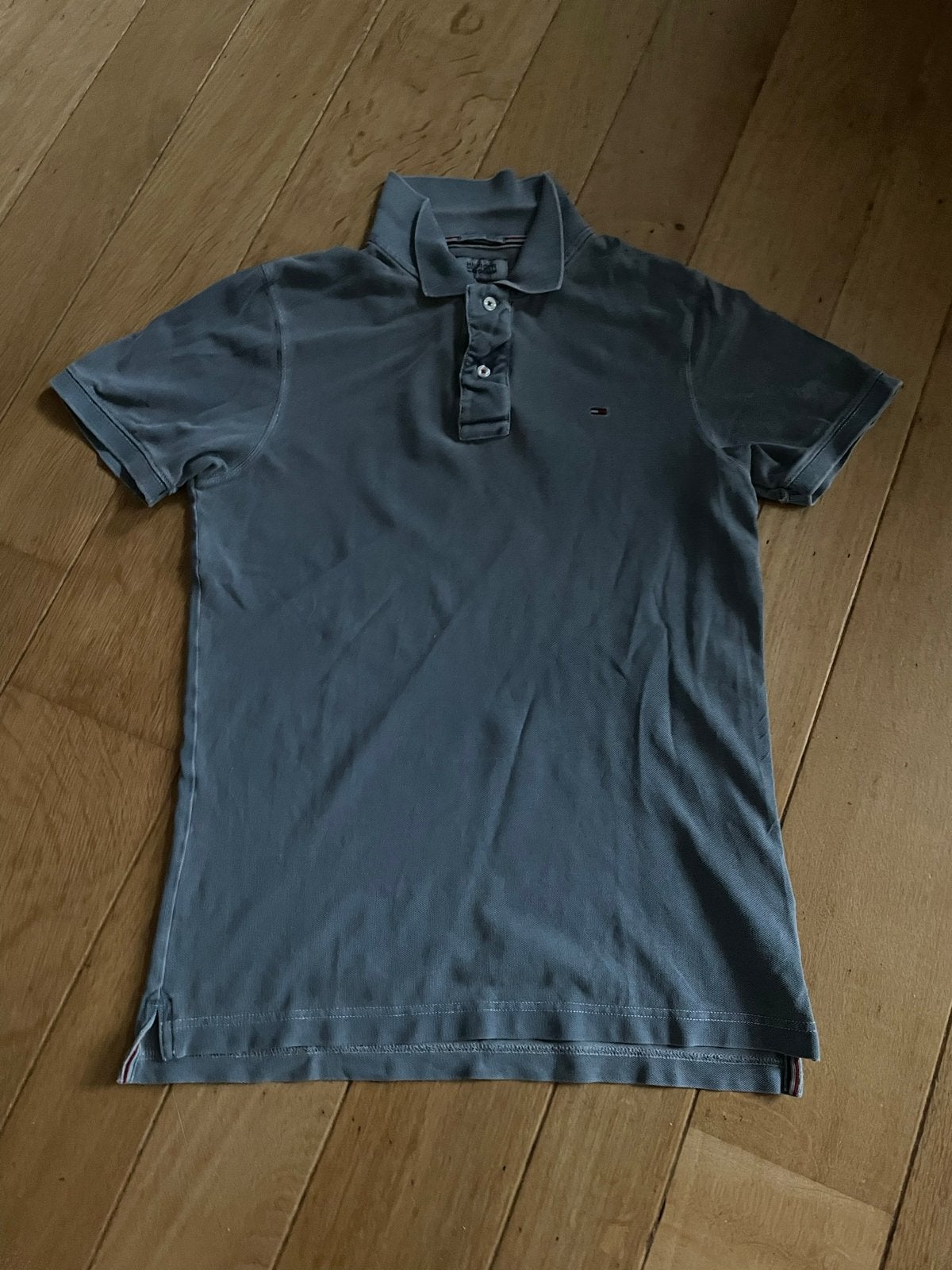 Tommy Hilfiger polo - Maat L, Ophalen of Verzenden, Gedragen, Maat 52/54 (L), Grijs