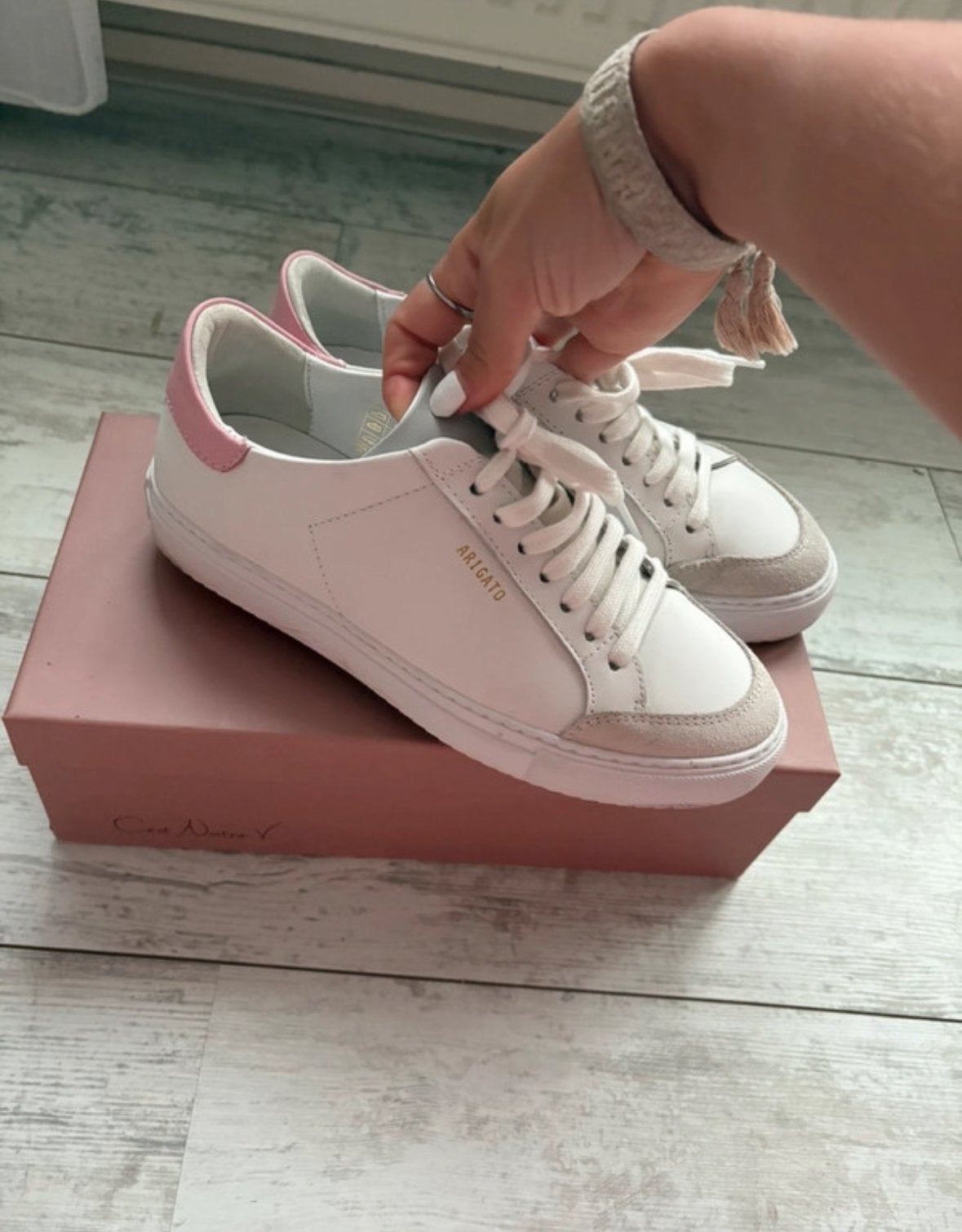 Axel Arigato sneakers wit/roze, maat 39, Verzenden, Zo goed als nieuw, Wit, Sneakers of Gympen