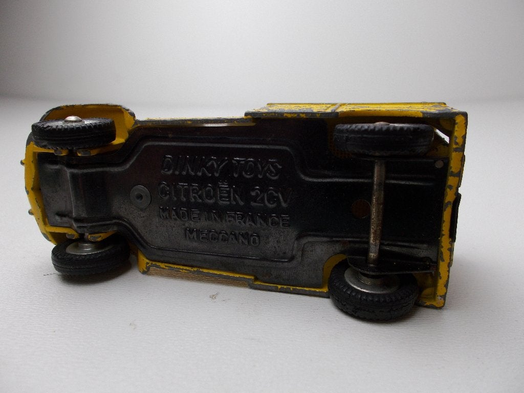 1965 Dinky Toys 562 CITROEN 2CV ANWB WEGENWACHT +Deurtje (E), Ophalen of Verzenden, Gebruikt, Auto, Dinky Toys