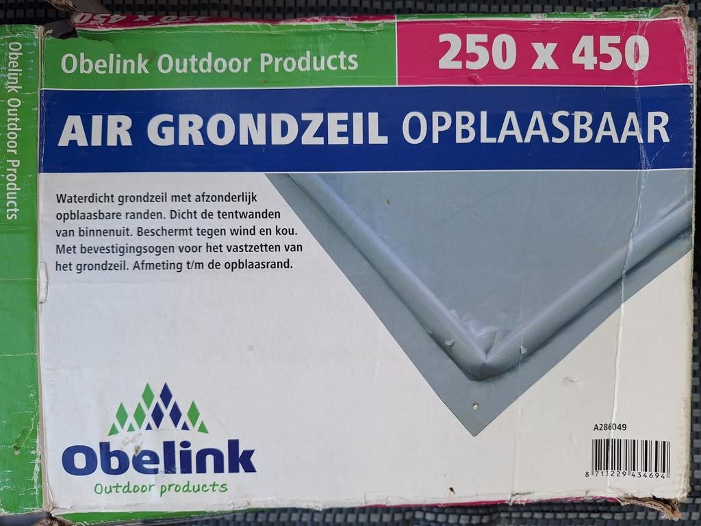 Obelink opblaasbaar grondzeil 250x450cm, Caravans en Kamperen, Ophalen of Verzenden, Nieuw