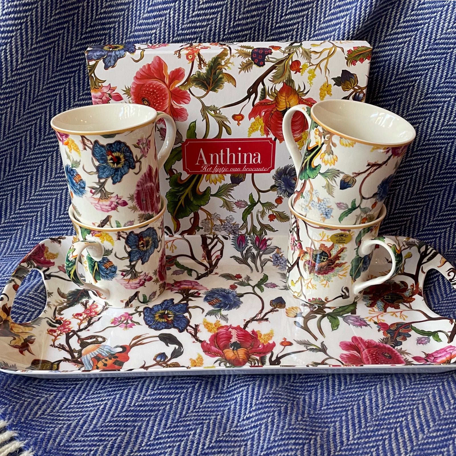 Engelse beker set William Morris Anthina 4 stuks, Info@geharo.nl, Nieuw, Ophalen of Verzenden, Kop(pen) en/of Schotel(s)