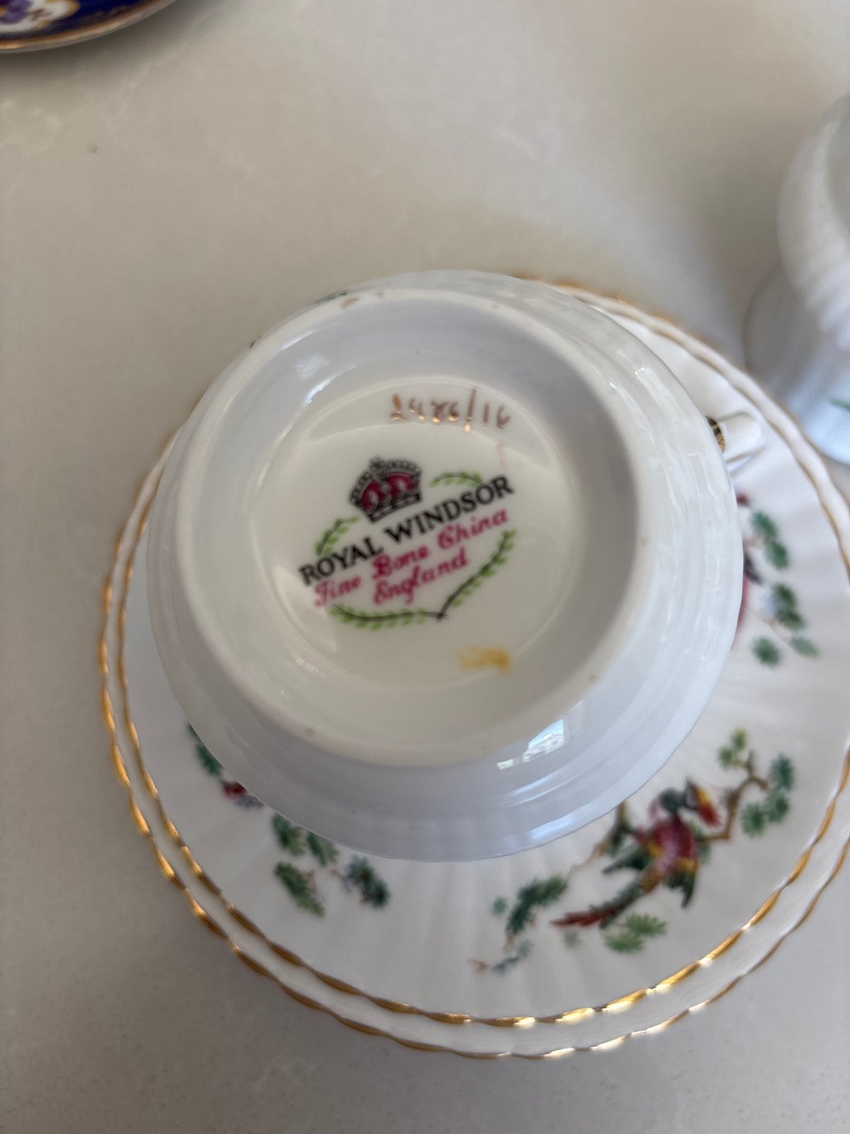 Royal Windsor Fine Bone China Kop en Schotel - Vogels, Antiek en Kunst, Ophalen of Verzenden