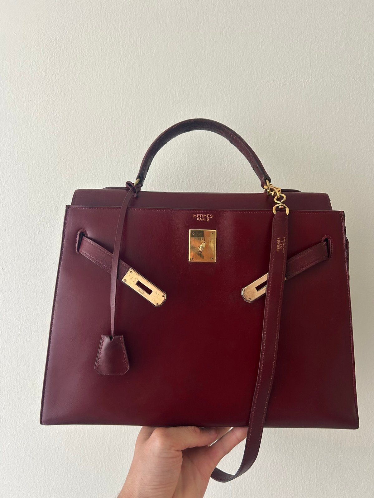 Hermes kelly sellier, Sieraden, Tassen en Uiterlijk, Tassen | Damestassen, Ophalen of Verzenden, Zo goed als nieuw, Rood, Handtas