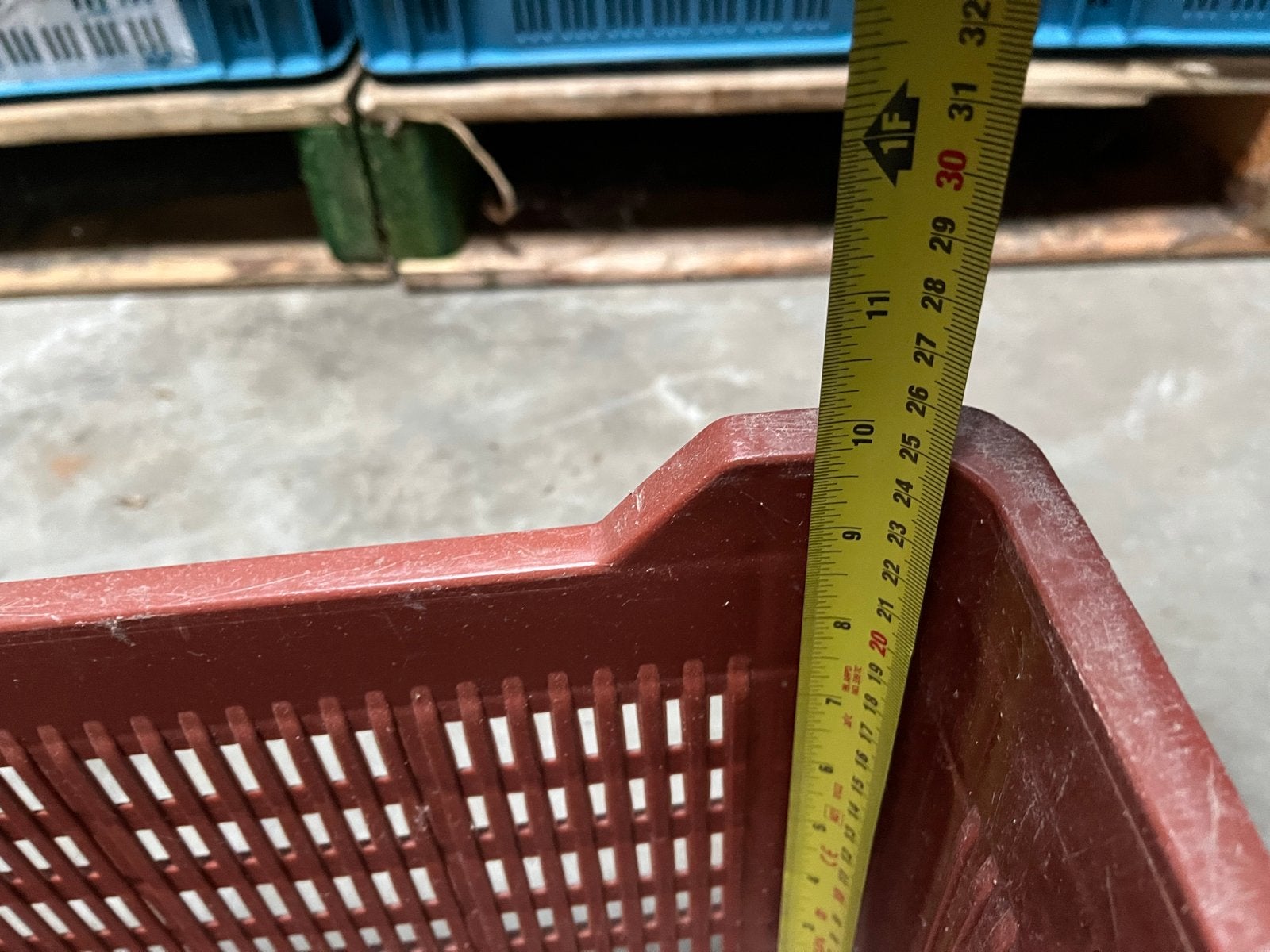 Gebruikte bruine krat voor opslag of transport, Ophalen, Gebruikt, 40 tot 60 cm, 50 tot 75 cm