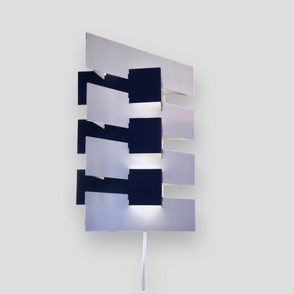wandlamp J. Hoogervorst Anvia metaal geometrisch 60s, Anvia, Gebruikt, -, -