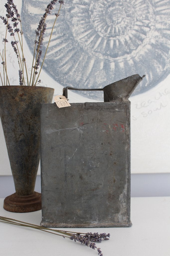 Oude brocante zinken kan met tuit *Pronck & Praal*, Ophalen of Verzenden