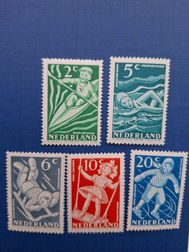 Postzegel NL 1948 PF Serie Kinderzegels 05-07, Postzegels en Munten, Postzegels | Nederland, Ophalen of Verzenden, Na 1940, Postfris