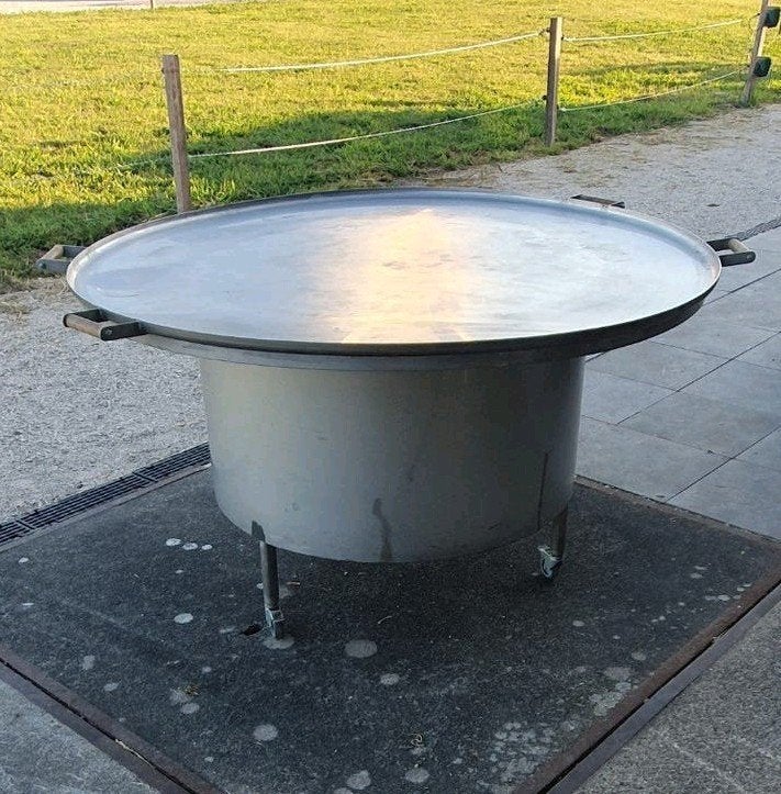 Grote RVS plaat-BBQ op gas voor grote groepen, Ophalen
