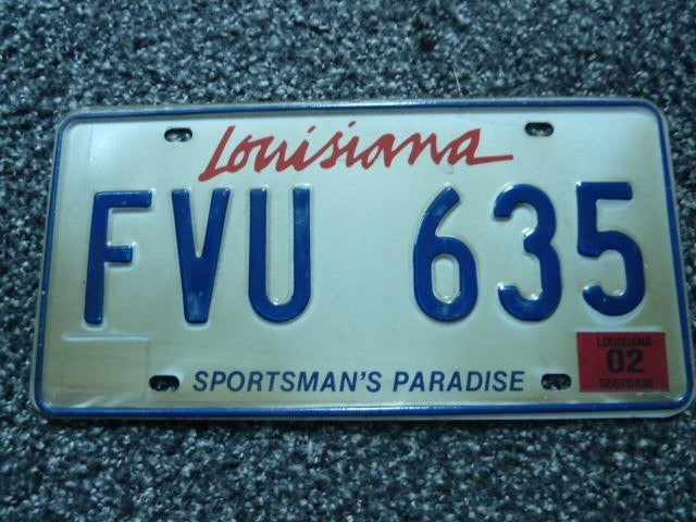 Kentekenplaat licenseplate Louisiana USA, Verzenden, Gebruikt, Auto's