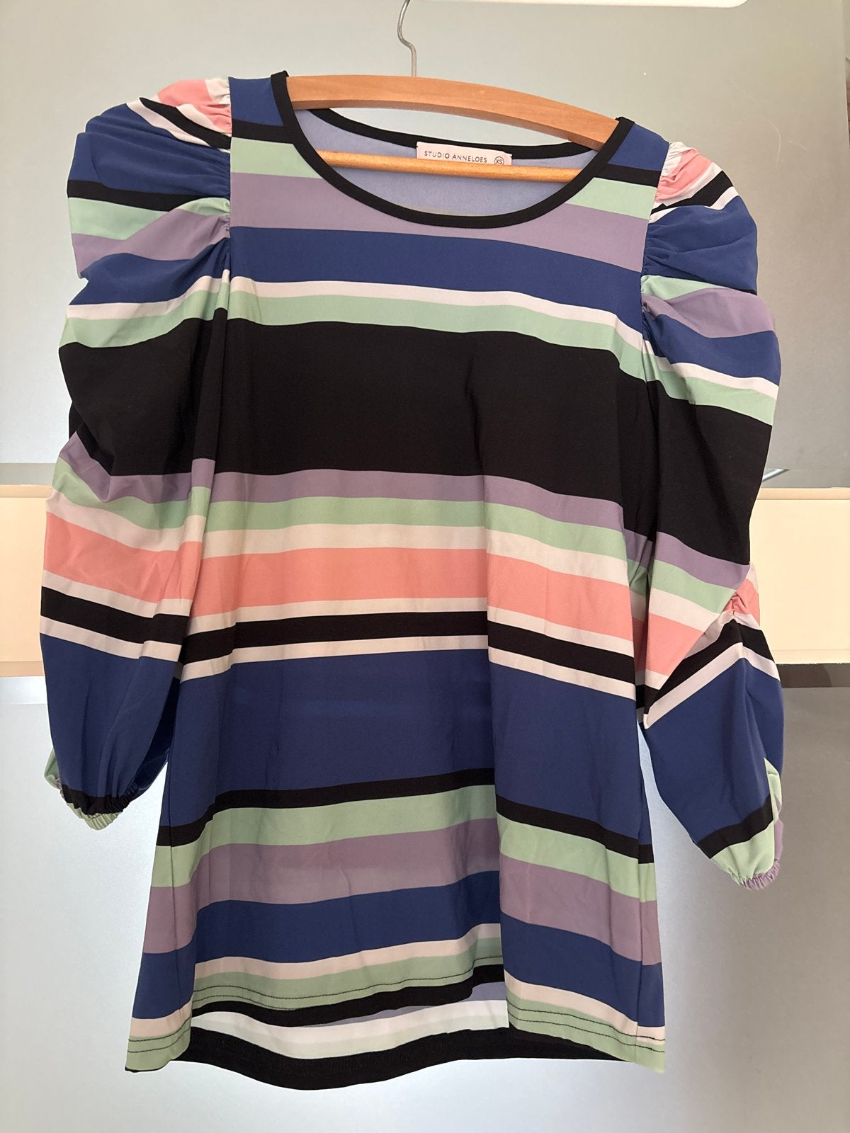Studio Anneloes gestreept shirt met pofmouwen, Meerkleurig, Ophalen of Verzenden, Zo goed als nieuw, Lange mouw